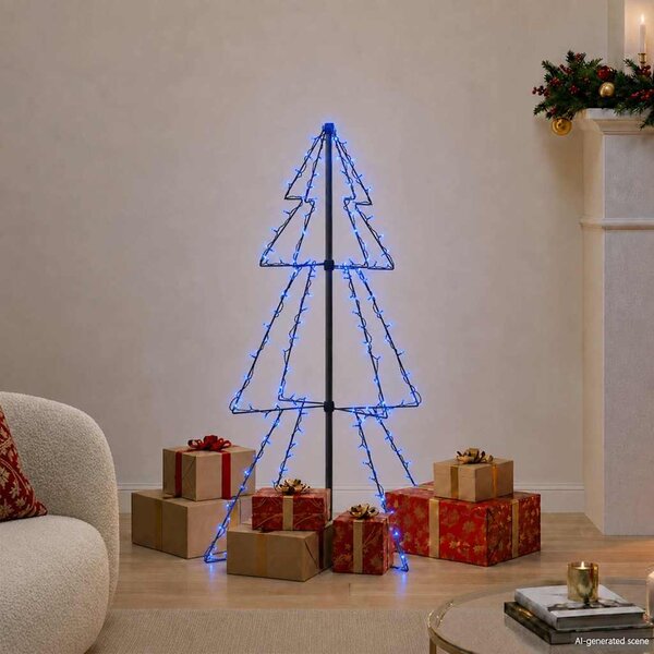 Vánoční stromek kužel 160 LED diod dovnitř i ven 78 x 120 cm 328567