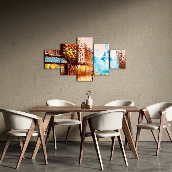 Obraz - Deštivého počasí a Eiffelovvy věže (125x70 cm)