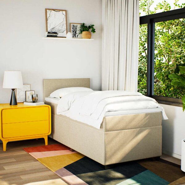 Box spring postel s matrací krémová 80 x 200 cm textil 3285713