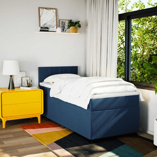 Box spring postel s matrací modrá 80x200 cm textil 3285721