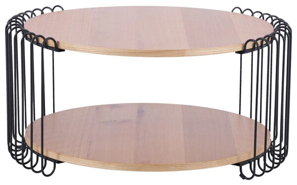 KONFERENČNÍ STOLEK, černá, barvy dubu, dřevo, kov, kompozitní dřevo, 80/80/38 cm Stylife - Konferenční stolky, Online Only