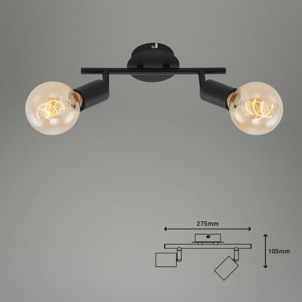 BRILONER Bodové svítidlo 27,5 cm 2x E27 60W černá BRI 2868-025
