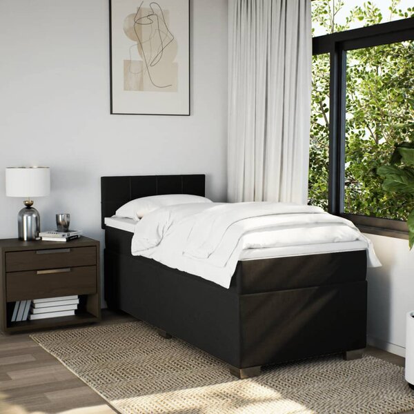 Box spring postel s matrací černá 80 x 200 cm textil 3285717