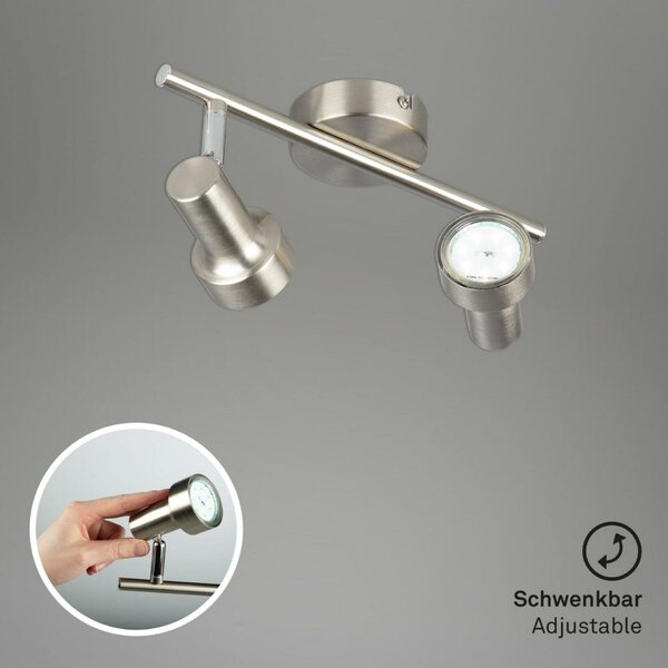 BRILONER Bodové svítidlo 27,5 cm 2xGU10 500lm 6W matný nikl BRI 2843-022