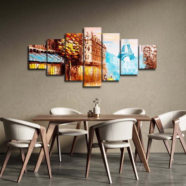 Obraz - Deštivého počasí a Eiffelovvy věže (210x100 cm)