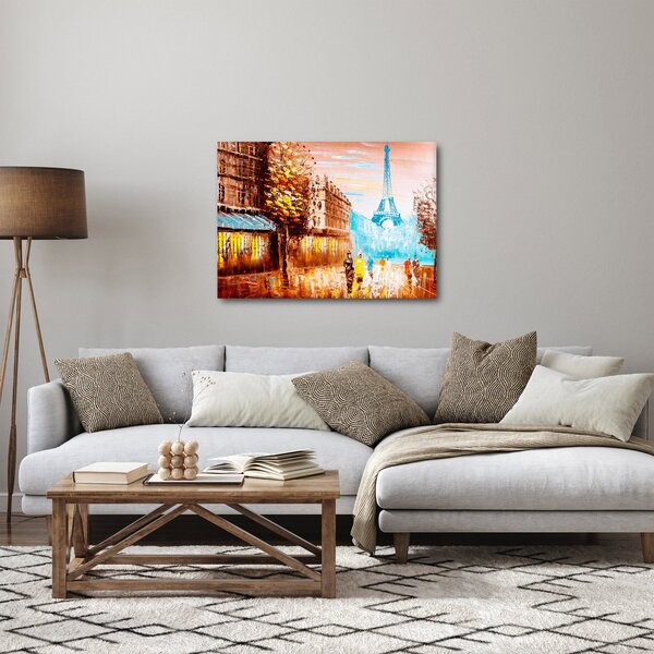 Obraz - Deštivého počasí a Eiffelovvy věže (70x50 cm)