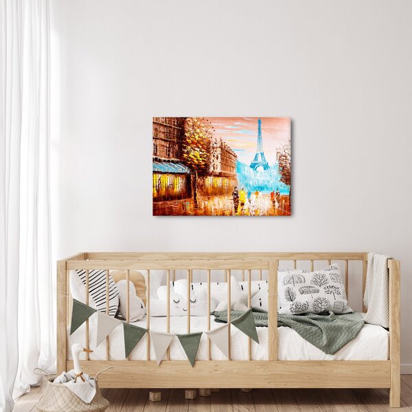 Obraz - Deštivého počasí a Eiffelovvy věže (70x50 cm)