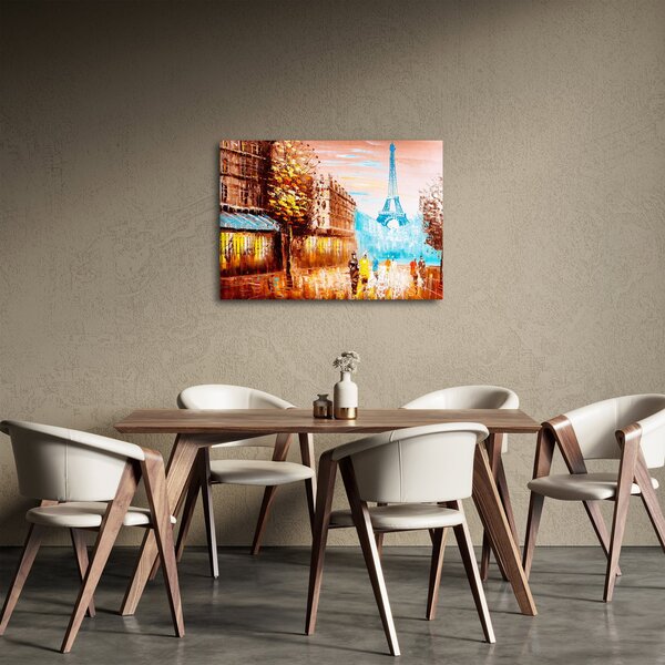 Obraz - Deštivého počasí a Eiffelovvy věže (70x50 cm)