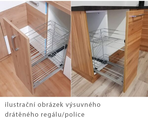 Kuchyňská linka LARA wh | ve tvaru L | 410x260 cm | verze B | UNI | zásuvky PREMIUM BOX | bílá lesk