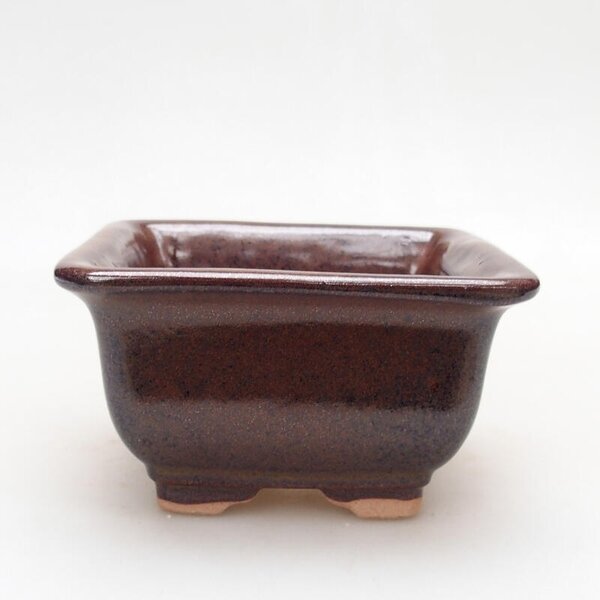 E-bonsai Keramická bonsai miska 10 x 10 x 6 cm hnědá