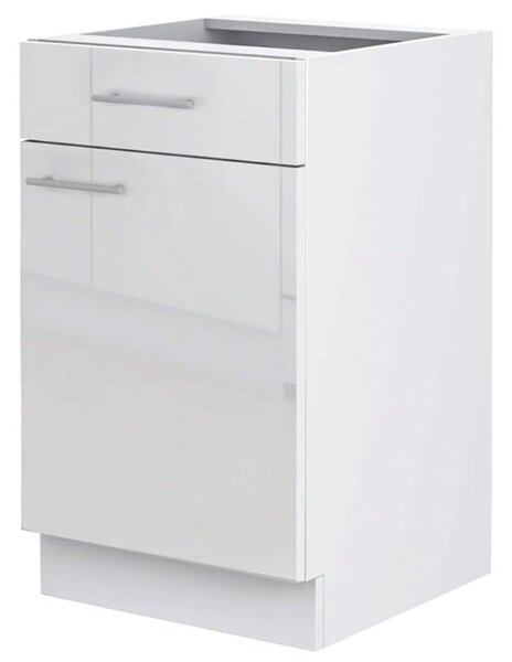 Kuchyňská linka LARA wh | ve tvaru L | 410x260 cm | verze B | UNI | zásuvky PREMIUM BOX | bílá lesk