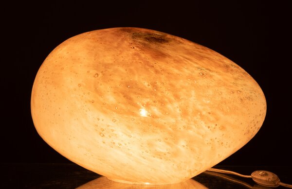 Růžová skleněná stolní lampa J-line Planet 40 x 30 cm