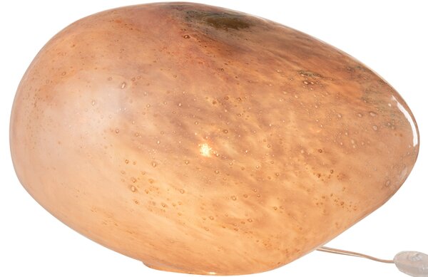 Růžová skleněná stolní lampa J-line Planet 40 x 30 cm