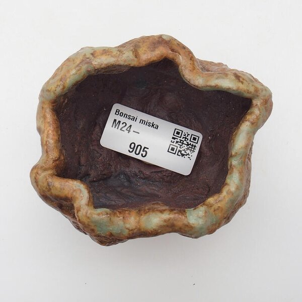 E-bonsai Keramická Skořápka 6 x 5 x 5,5 cm zelenohnědá