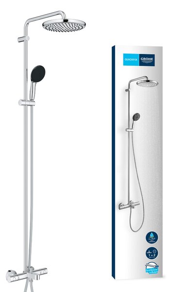 Grohe Vitalio Start System vanová sada se sprchou na stěnu s termostatem s dešťovou sprchou chrom 26988001