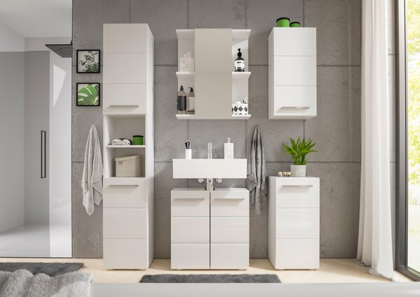 SPODNÍ SKŘÍŇKA, vysoce lesklá bílá, bílá, 34/72/31 cm MID.YOU - Koupelnové série, Online Only