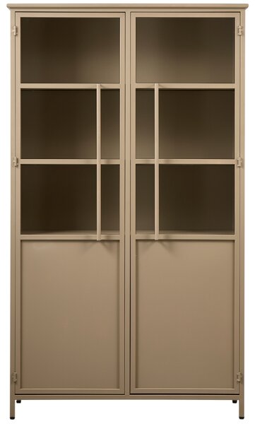 WOOOD Khaki kovová vitrína Merrick 170 x 99 cm