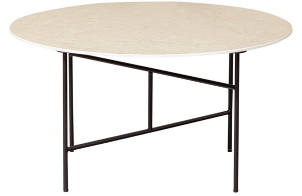 Hoorns Béžový kovový konferenční stolek Tatum 75 cm s keramickou deskou