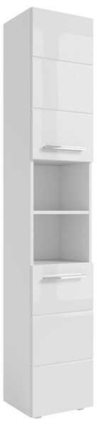 VYSOKÁ SKŘÍŇ, vysoce lesklá bílá, bílá, 34/190/31 cm MID.YOU - Koupelnové série, Online Only