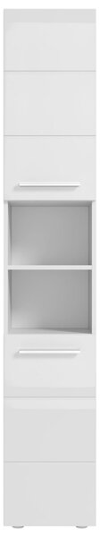 VYSOKÁ SKŘÍŇ, vysoce lesklá bílá, bílá, 34/190/31 cm MID.YOU - Koupelnové série, Online Only
