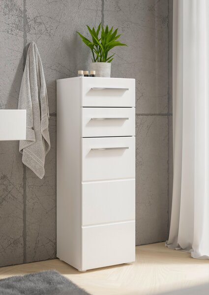 VYSOKÁ KOMODA, bílá, vysoce lesklá bílá, 34/104/31 cm MID.YOU - Koupelnové série, Online Only