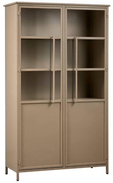 WOOOD Khaki kovová vitrína Merrick 170 x 99 cm