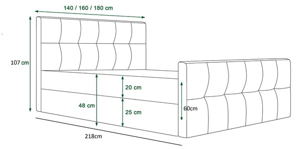 Manželská postel Boxspring 140 cm Macheta (světlomodrá) (s matrací a úložným prostorem)