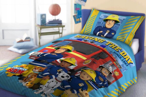 Povleceni Disney Požiarnik Sam do postýlky 135x100cm+40x60cm Faro