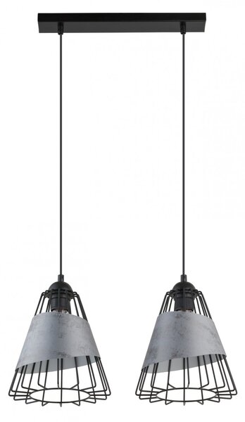 SIGMA Závěsné kovové osvětlení DENI, 2xE27, 60W, černá/šedá