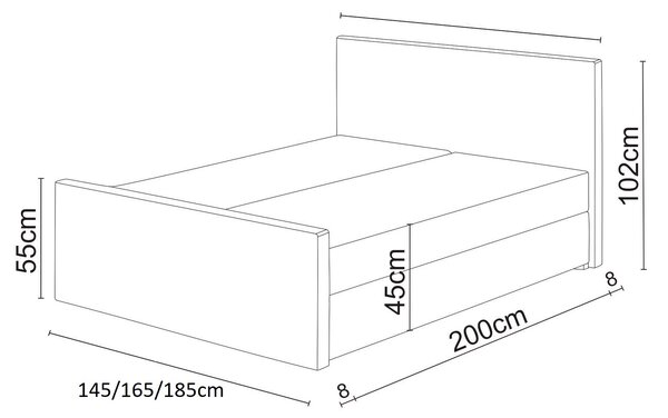 Manželská postel Boxspring 140 cm Milagros 2 (tmavě hnědá) (s matrací a úložným prostorem)