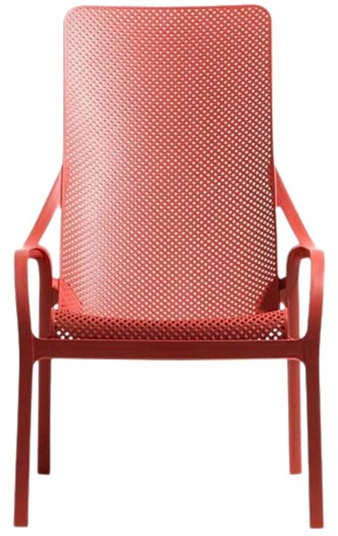 Nardi Červené plastové zahradní lounge křeslo Net