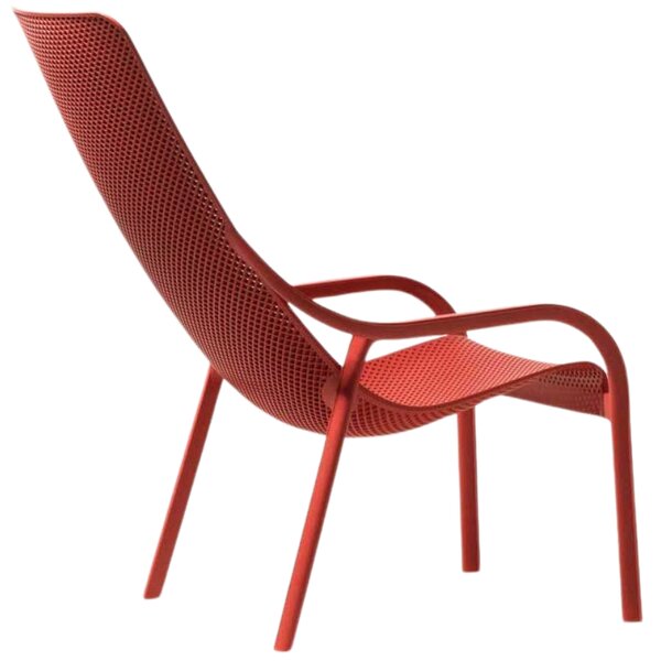 Nardi Červené plastové zahradní lounge křeslo Net