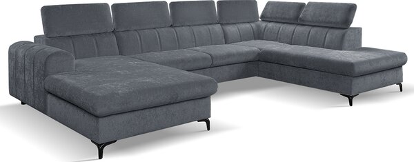 Sedací souprava rohová WILD | 192x333x221 cm | ve tvaru U | rozkládací s úložným prostorem | tmavě šedá 695