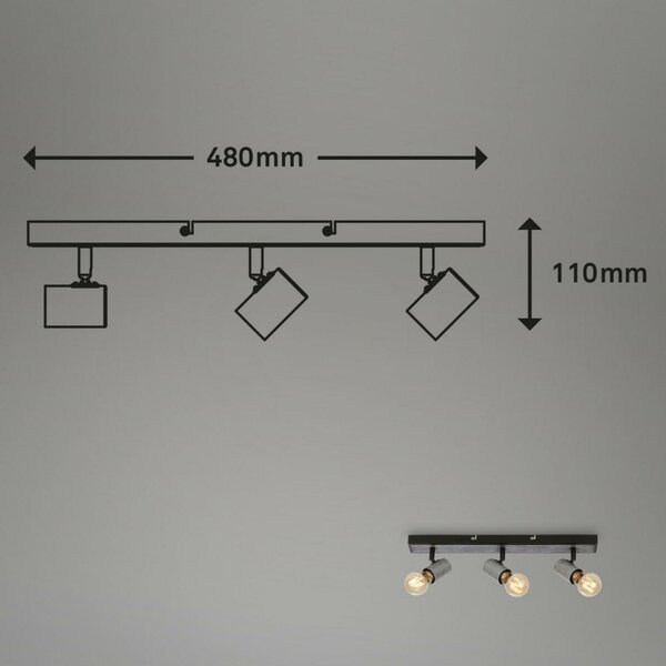 BRILONER Bodové svítidlo 48 cm 3x E27 max. 60W antická stříbrná BRI 2222-034