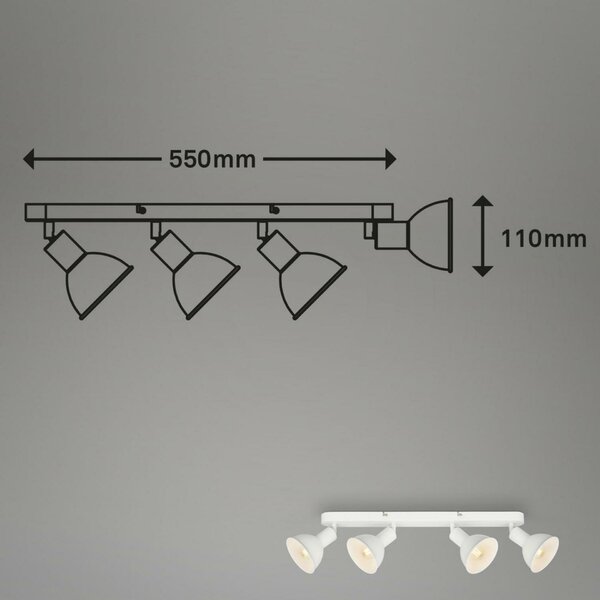 BRILONER Bodové svítidlo 55 cm 4x E14 max. 25W bílé BRILO 2674-046