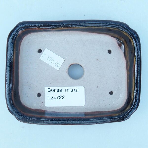 E-bonsai Keramická bonsai miska 12 x 9,5 x 3 cm černohnědá