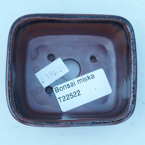E-bonsai Keramická bonsai miska 8 x 7 x 3 cm černohnědá