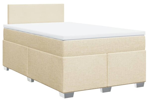 Box spring postel s matrací krémová 120x190 cm textil 3285825