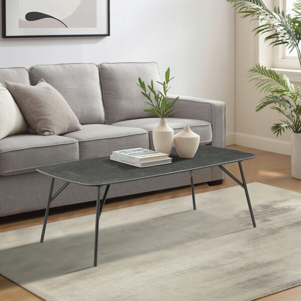 KONFERENČNÍ STOLEK, šedá, černá, kov, sklo, keramika, 110/60/40 cm Xora - Konferenční stolky, Online Only