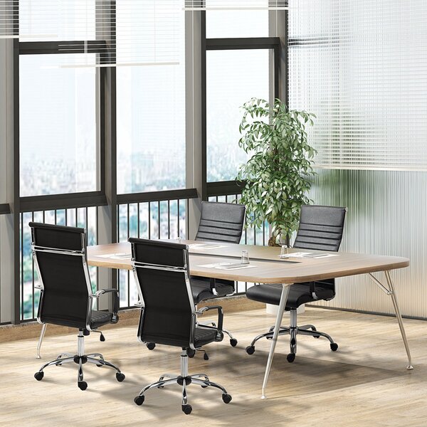 Ergonomická kancelářská židle Vinsetto s výškovým nastavením a funkcí naklánění - otočná židle potažená umělou kůží s polstrováním - černá - 54 x 62 x