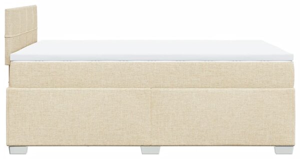 Box spring postel s matrací krémová 120x190 cm textil 3285832