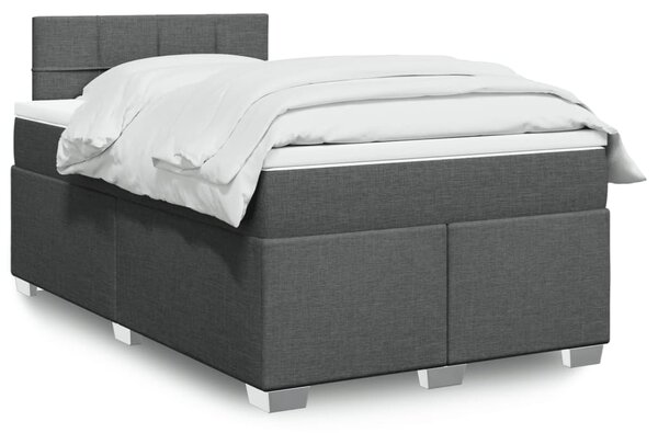 Box spring postel s matrací tmavě šedá 120x190 cm textil 3285828