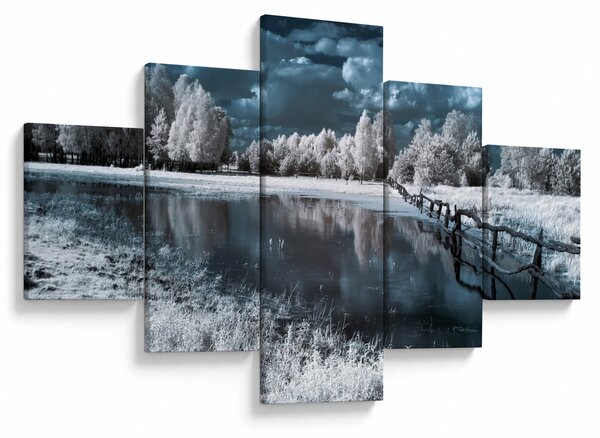 Obraz - Zamrzlá krajina (125x70 cm)