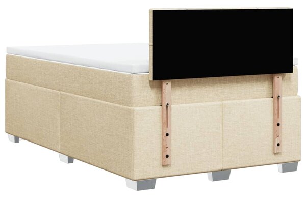 Box spring postel s matrací krémová 120x190 cm textil 3285832