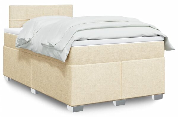 Box spring postel s matrací krémová 120x190 cm textil 3285832