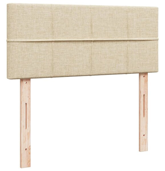 Box spring postel s matrací krémová 120x190 cm textil 3285832