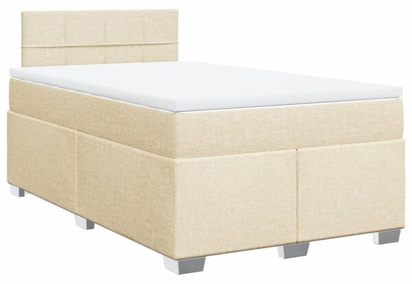 Box spring postel s matrací krémová 120x190 cm textil 3285832
