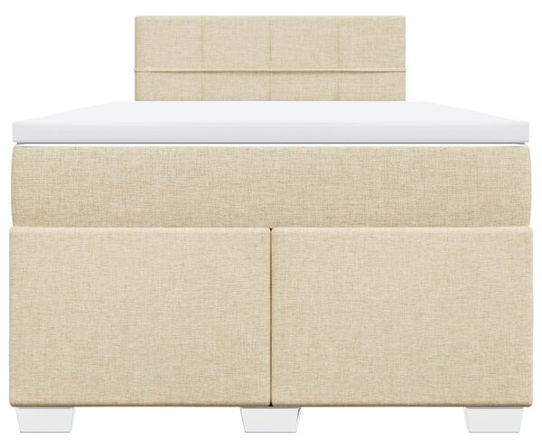 Box spring postel s matrací krémová 120x190 cm textil 3285832