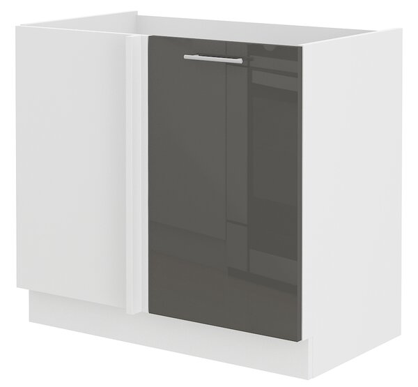 Dolní kuchyňská skříňka Lavera 105 ND 1F BB (bílá + lesk šedý)
