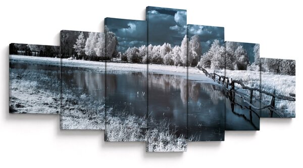 Obraz - Zamrzlá krajina (210x100 cm)